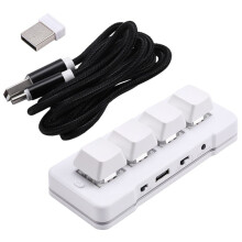 MK424Pro 4-Key Customized Keyboard+Mechanical USB+BT+2.4G Connection for Office Game Multimedia White