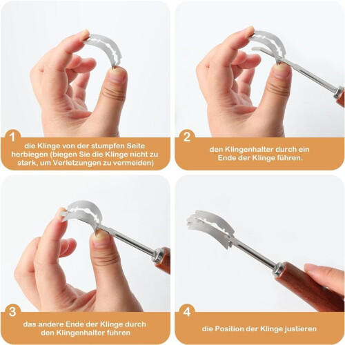 2Pcs Bread Lame Tool Knife Sourdough Scoring Tool with 10 Pcs Replaceable Blades Wooden Handle Lame Slashing Tool 1