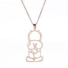 Rose Gold Palestine Boy'S Back Necklace Pendant Necklace Luxury Trend Jewelry Gift for Women Men