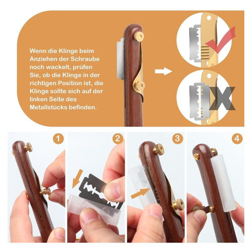 2Pcs Bread Lame Tool Knife Sourdough Scoring Tool with 10 Pcs Replaceable Blades Wooden Handle Lame Slashing Tool 2