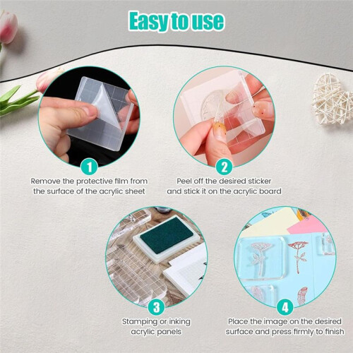10PCS Acrylic Stamp Block,Versatile Assorted Size Stamp Blocks, Stamping Platform Stamping Tools Set for Card Making 2