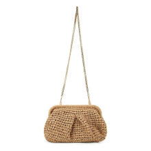 Straw Purse voor Dames Cloud Dumpling Pouch Straw Crossbody Schouderhandtas Zomerstrand Geweven Tas