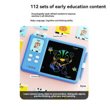 Kinderschilderij LCD-Schrijftablet Montessori Visuele Tekst Leermachine Speelgoed Sprekende Kinderen Tekenbord Roze