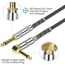 Gold Plating Microphone Audio Cable 6.35mm Stereo Microphone Cable Mixer Extension Cable B 2 Meters