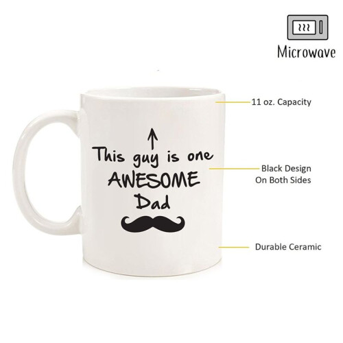 Father'S Day Gift Temperature-Sensitive Color-Changing Mug Ceramic Coffee Mug Dad Beard Water Mug 1