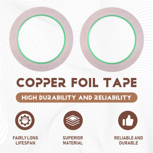 5mm Backed Copper Foil Tape for Stained Glass (2Roll) 1