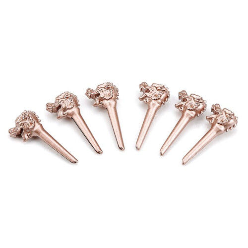 6Pcs Dragon  Metal Acoustic Guitar Bridge Pins Strings Fixed Cone 2