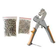 Grommet Eyelet Pliers Kit, 1/4 Inch 6mm Grommet Tool Kit with 300 Metal Eyelets for Leather/Belt/Shoes/Cloths