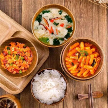 New Chinese Wooden Bowl with Whole Wood & Jujube.Instant Noodles Bowl Soup Bowl Heat-Insulating Fall-Resistant Bowl 16cm