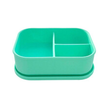 Silicon Lunchbox Livsmedelskvalitet Crisper MikrovåGsugn UppväRmning 3-Facks Lunch Bento Box Office Student KöKsservis,A