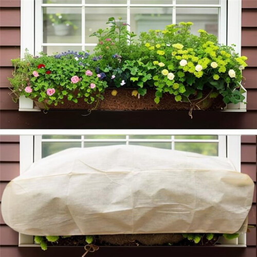 Rectangular Planter Box Protector Protects Plants in Balcony, Windowsill and Patio Planter Boxes From Frost, Wind 2Pcs 1