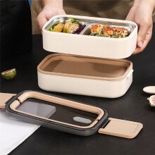 Double Layer Stainless Steel Microwaveable Bento Box Leak-Proof Lunch Box Camping Portable Bento Box with Insulated Bag