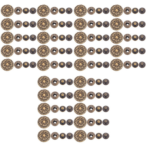 60Sets Dunkelbraune Bronze Druckknöpfe Schnappverschluss 2