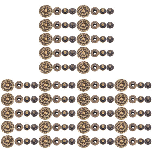 60Sets Dunkelbraune Bronze Druckknöpfe Schnappverschluss 1