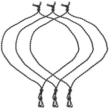 6Pcs Black Wax Cord Adjustable Necklace Stone Holder Handwoven for DIY