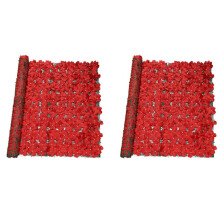 Red Hydrangea Artificial Flower Fence Waterproof Petals UV Resistant Wedding Yard Garden Decoration