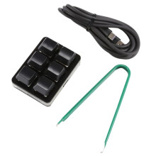 Clavier de Raccourci Personnalisable Ă 6 Touches Clavier Copier et Coller Complet Clavier de Mot de Passe Ă 1 Touche Noir