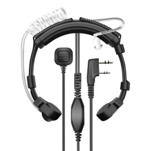 Walkie-Talkie Headset Extendable Adjustable Laryngeal Control MIC PTT Headphone for UV-5R BF-888S