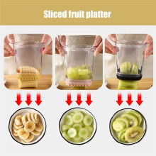 Tasse à Trancher en Acier Inoxydable Trancheuse Rapide pour Fruits et Légumes avec Plaque Poussoir Trancheuse à Fruits Coupe-Trancheuse,D