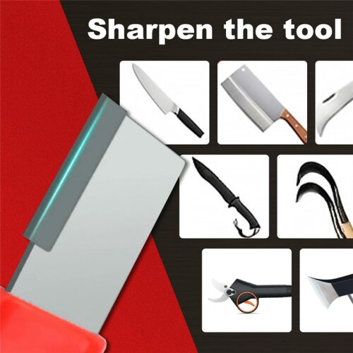 Portable Quick Knife Sharpener, Lawn Mower Dull Blade Sharpener, Multifunctional Garden Tool Sharpener,Red 1
