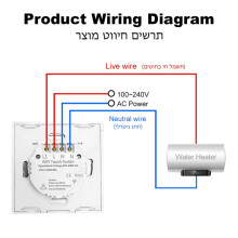 40A Tuya  Wifi Water Heater Boiler Touch  Air Conditioner Light Timing EU Wall App for Alexa Home White