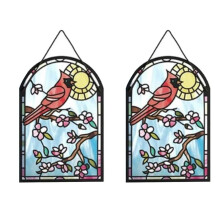 Red Blessing to Have A Mom Like You Bird Suncatcher Card