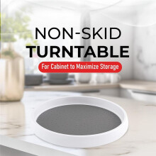 4 Pack 10 Inch Non-Skid Turntable for Cabinet 360 Degree Turntable Storage for Kitchen, Bathroom, and Pantry Spaces
