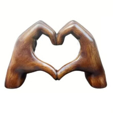 Coeur Geste Sculpture Main Geste Statue Résine Coeur Sculpture Ornement Amoureux Table à Manger Décoration Accessoire