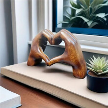 Coeur Geste Sculpture Main Geste Statue Résine Coeur Sculpture Ornement Amoureux Table à Manger Décoration Accessoire