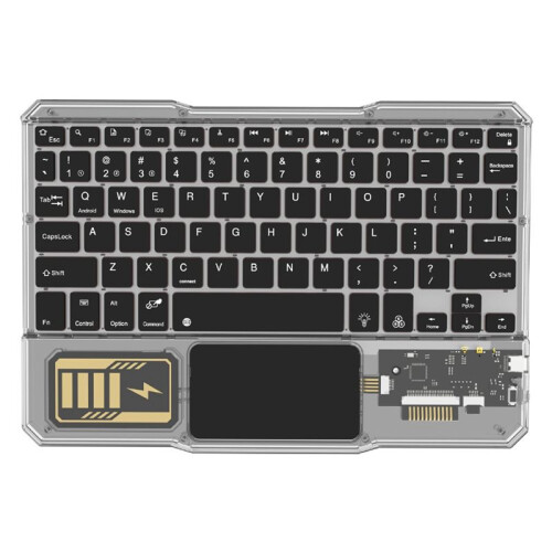 Luminous Wireless Keyboard Rechargeable Touchpad Keyboard  Keypads for Phone PC Tablet Gaming Black
