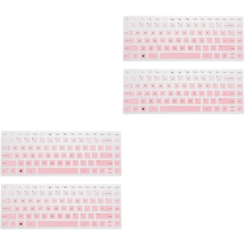 4Pièces Protection Clavier Portable Silicone Rose Pratique 1