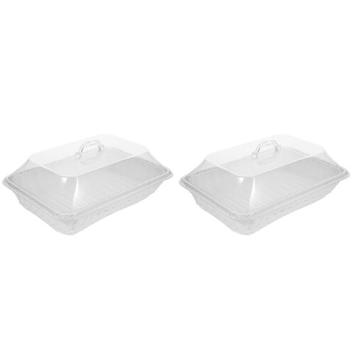 2Pièces Corbeille Plastic Couvercle Pour Fruits Pain 2