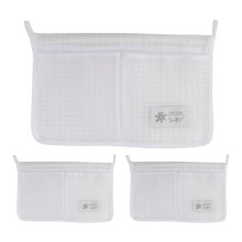 Refrigerator Door Organizer Set Fridge Hanging Mesh Bag for Kitchen Storage Bag Household Sundries Sorting Bag (White)
