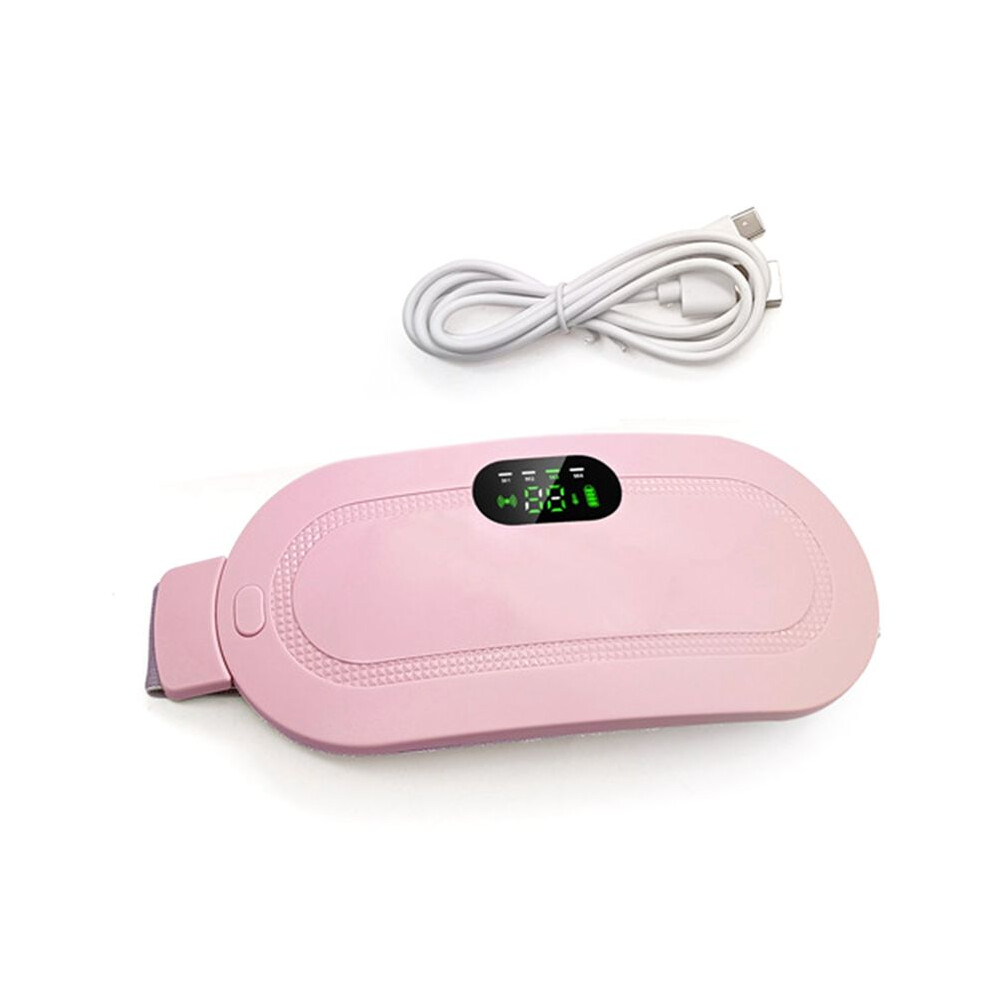 Tlily Menstrual Heating Pad Abdominal Massager Warm Palace Belt Waist Vibration Massage Device For Cramps Period,A