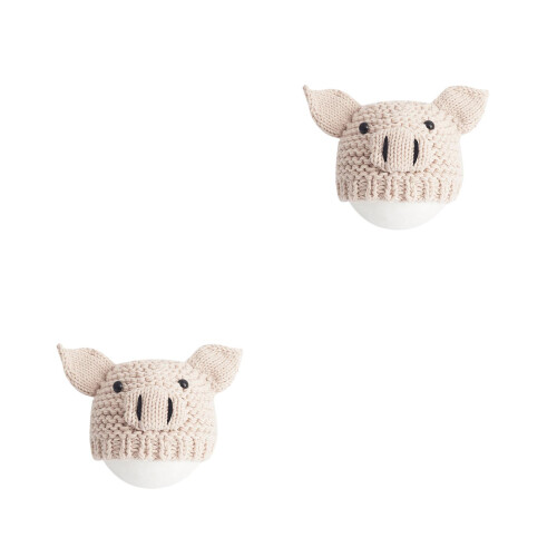2Pièces Bonnets Tricotés Bébé Beige Accessoires Photo - 2