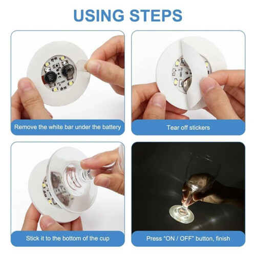 LED Coaster, 30 Pack Light  Coasters för Drycker, LED Coaster Lights Flasklampor för Spritflaskor, Klubb, Fest, Bröllop