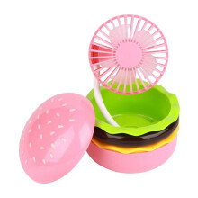Rechargeable Fan 500mAh Burger Shape Multifunction Desk Fan 3 Speeds Including Mirror Universal Fan,B