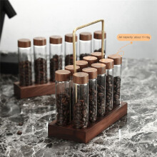 Glass Test Tube Display Stand Barista Tools Single Tube Storage Coffee Bean Dispensing Bottle Coffee Sealed Jar Beans A