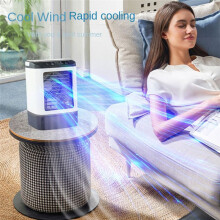 Portable Fan Desktop Dual Spray Ultrasonic Atomization 3-Speed Mute Air Cooler Night Light Electric Fan for Home