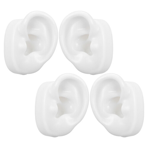 8Pairs Silicone Ear Models for Piercing Practice Realistic White Ears 2