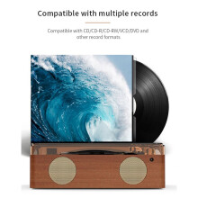 Retro CD Player 5.0 Rechargeable Built-in Speaker Portable Music Player USB HiFi Player with Infrared Remote B