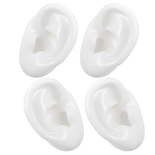 8Pairs Silicone Ear Models for Piercing Practice Realistic White Ears 1