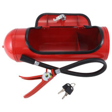 Fire Extinguishe Shape Wine Holder with Lock and Keys Novelty Fire Extinguishe Shaped Bar Cabinet Wine Red