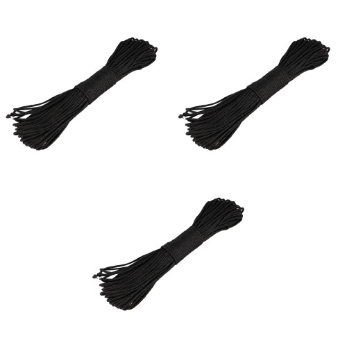 3Pièces Paracorde Noire 7 Brins Polypropylène Camping Randonnée 2