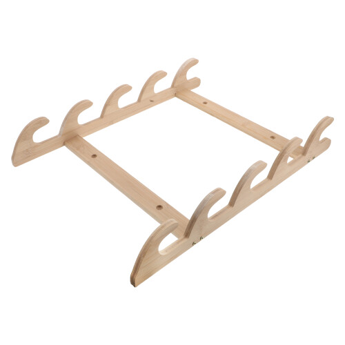 3Pièces Support Vertical Bois Massif Kaki, Porte-Épées Objets Décor