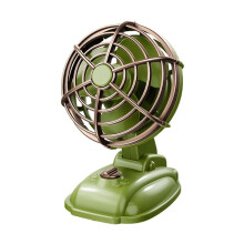 Retro Desktop Fan 400mAh USB Rechargeable Desk Outdoor Desk Fan Portable Desktop Fan,Green