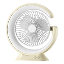 Ventilateur de Lampe de Bureau 1200 MAh, Ventilateur Électrique Portatif Multifonction Pratique, Ventilateur à 3 Vitesses, Jaune