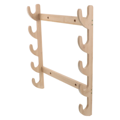 3Pièces Support Vertical Bois Massif Kaki, Porte-Épées Objets Décor 2