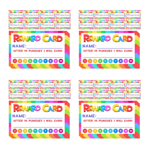 200Pièces Cartes De Punchs Pour Enfants Récompenses École Multiuso 2