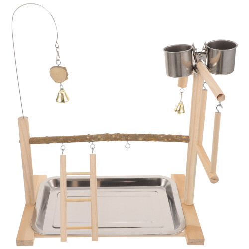 2Ensembles Aire De Jeux Oiseaux Perruche En Bois Stables Mordeurs 2